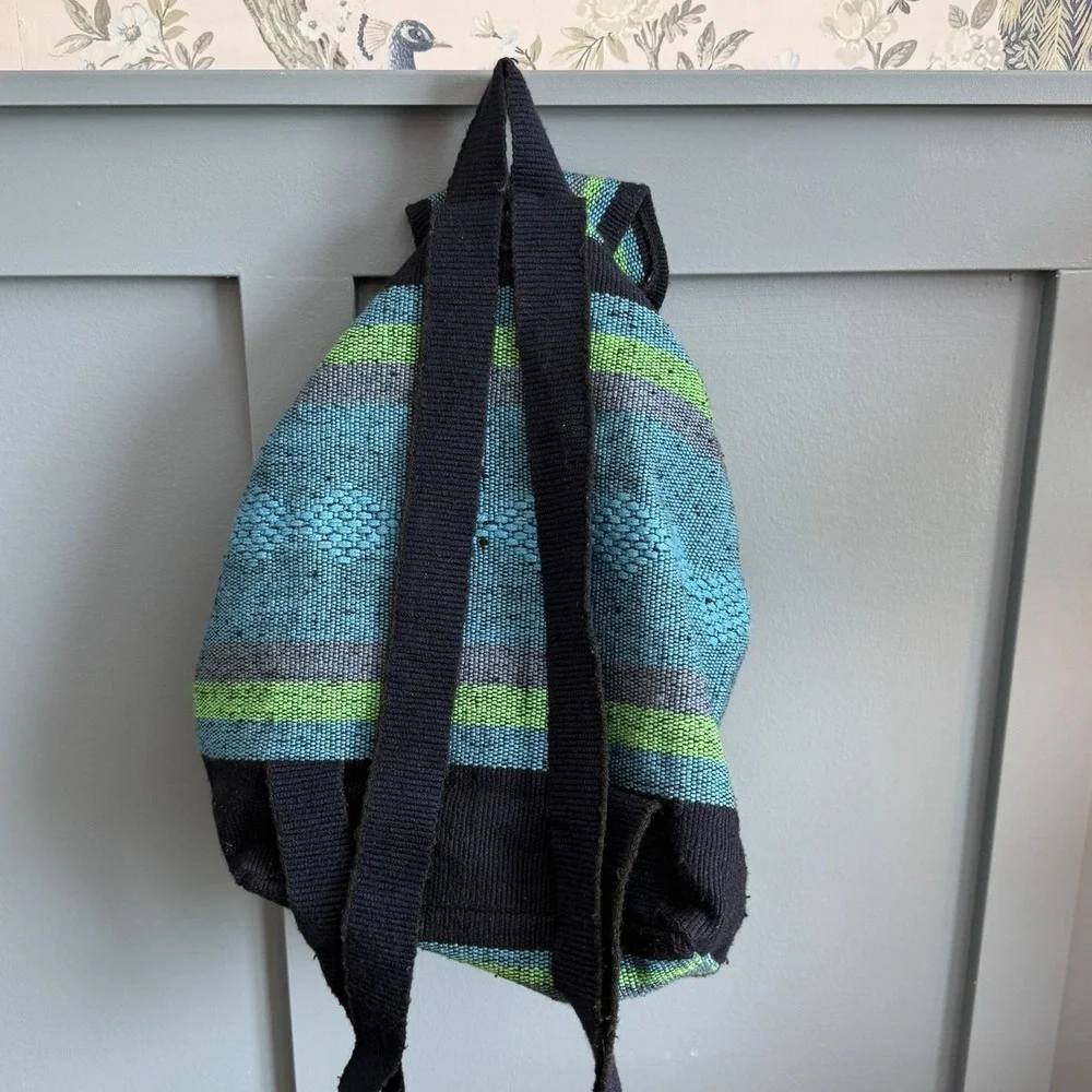 Seattle Seahawks Baja Woven Backpack Cinch Sack Boho NFL Blanket Bag 15x15